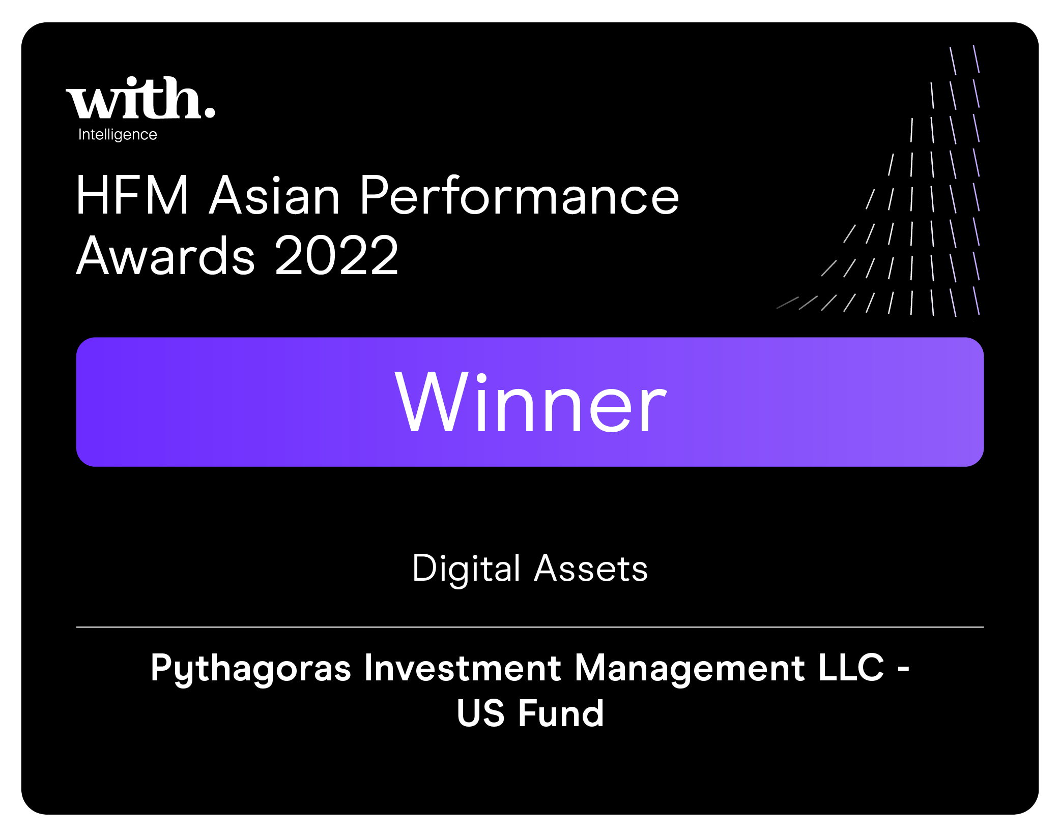 Pythagoras Arbitrage Fund won the 2022 HFM Asian Performance Award for the "Best Digital Asset Fund"